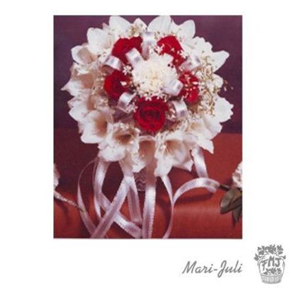 Ref.FMJ0058.Ramo de Novia Bouquet en tonos rojos y blanco.