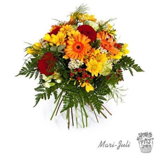 Imagen de Ref.FMJ0003.Ramo de Flores Primaverales formal redondo con Lilium.