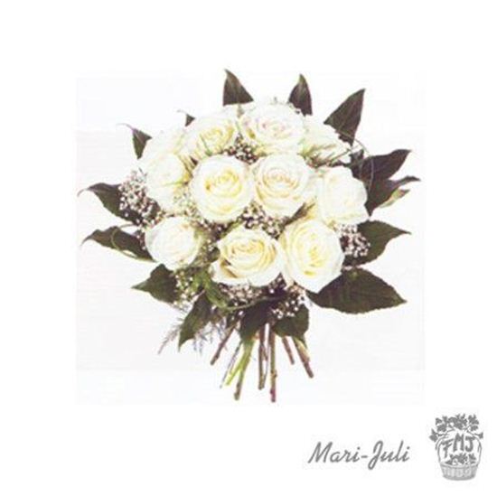 Imagen de  Ref.R0008.Ramo 12 Rosas blancas de tallo 70 cm
