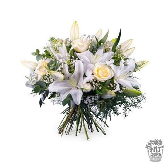 Imagen de Ref.FMJ0125.Ramo de flores clásicas blancas.