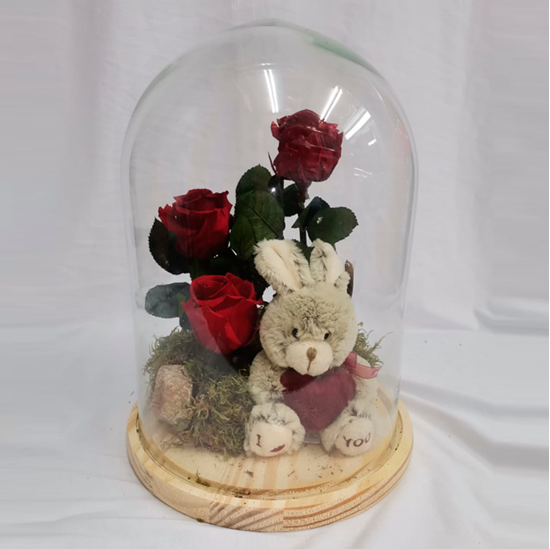 Imagen de Ref.112510062021 Cúpula con tres Rosas y Peluche